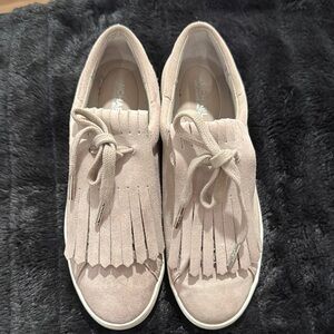 Michael Kors Women's Fringe Suede Sneakers - Light Tan